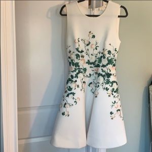 White Erin Fetherson Neoprene floral susie dress